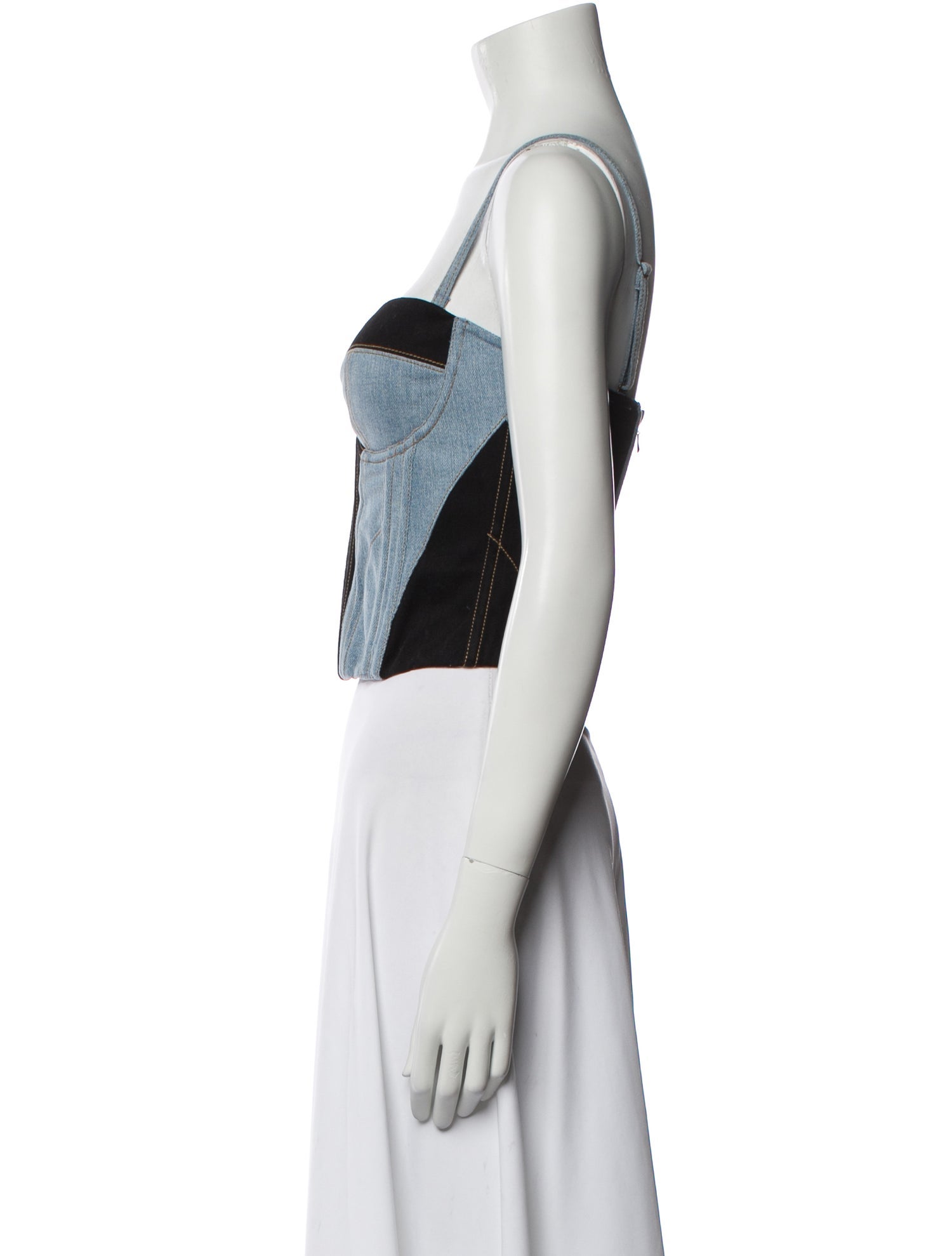 Fleur Du Mal Square Neckline Sleeveless Crop Top w/ Tags