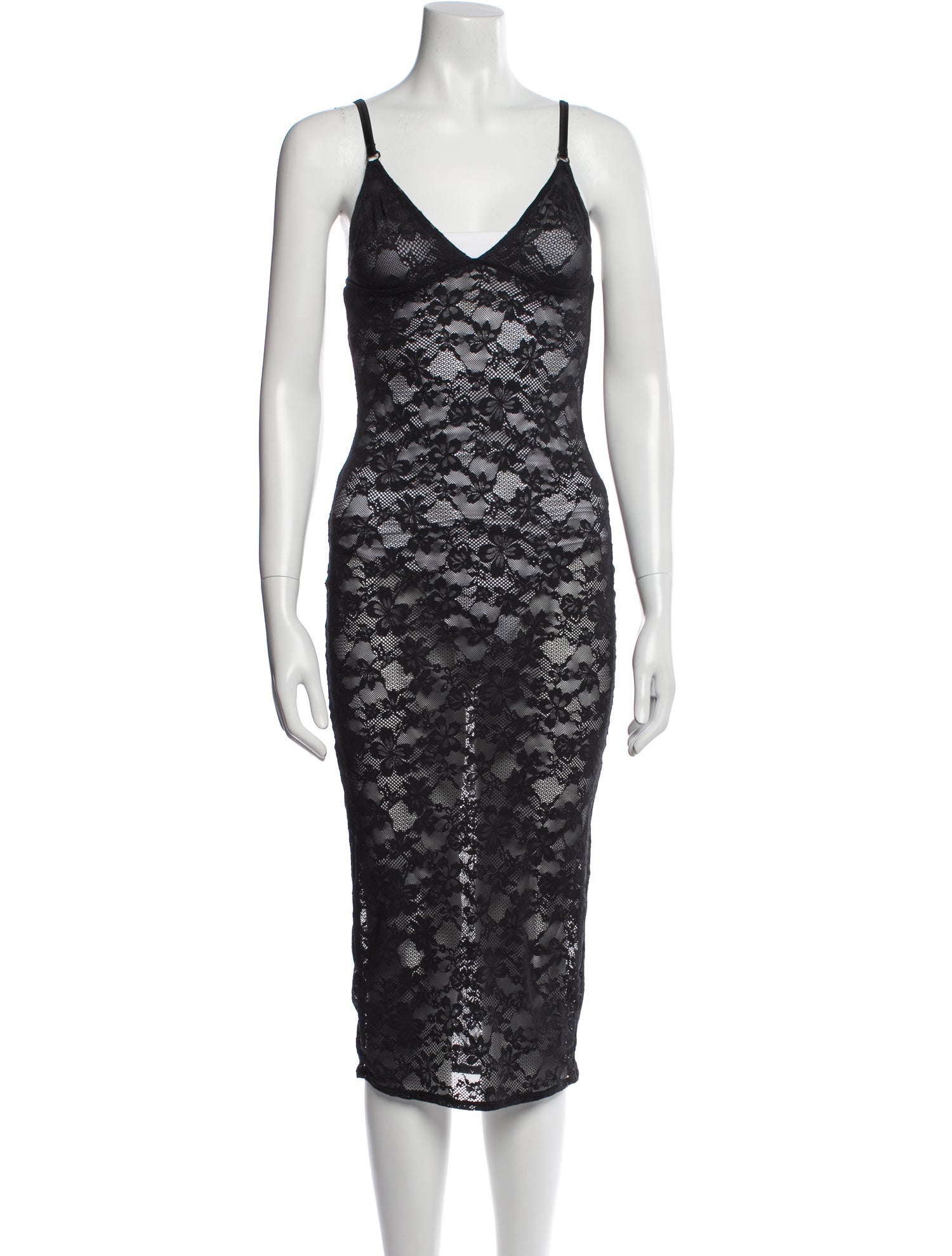 Fleur Du Mal Lace Pattern Midi Length Dress