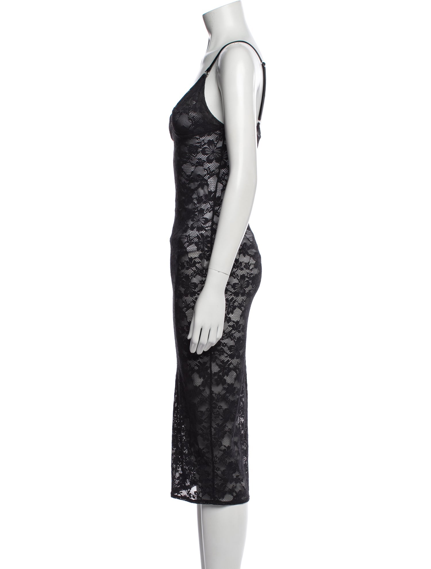Fleur Du Mal Lace Pattern Midi Length Dress