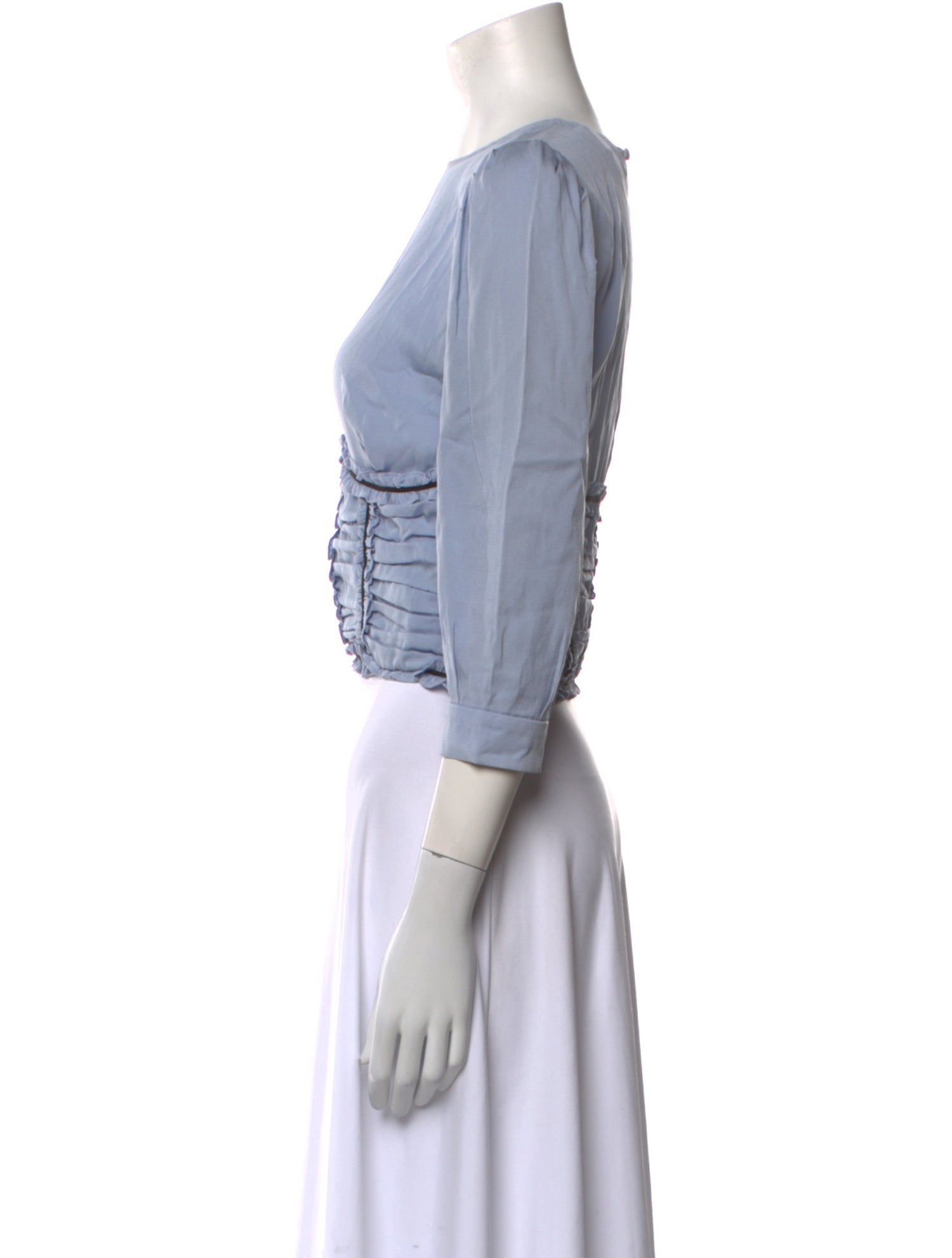 Fleur Du Mal Silk Crew Neck Crop Top