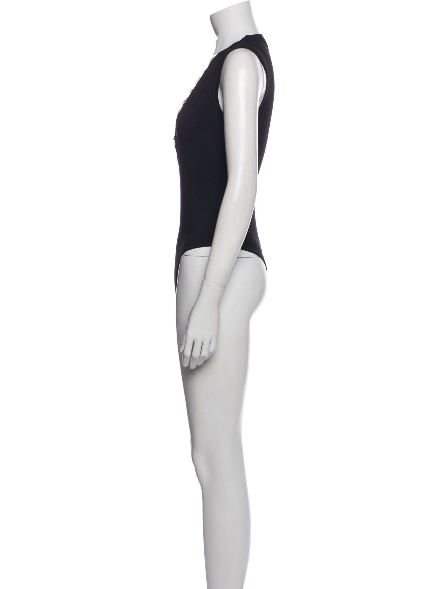 Fleur Du Mal V-Neck Sleeveless Bodysuit