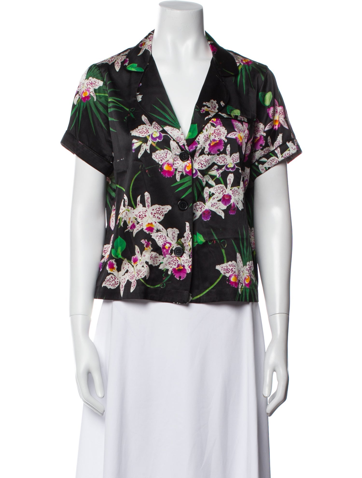 Fleur Du Mal Silk Floral Print Blouse
