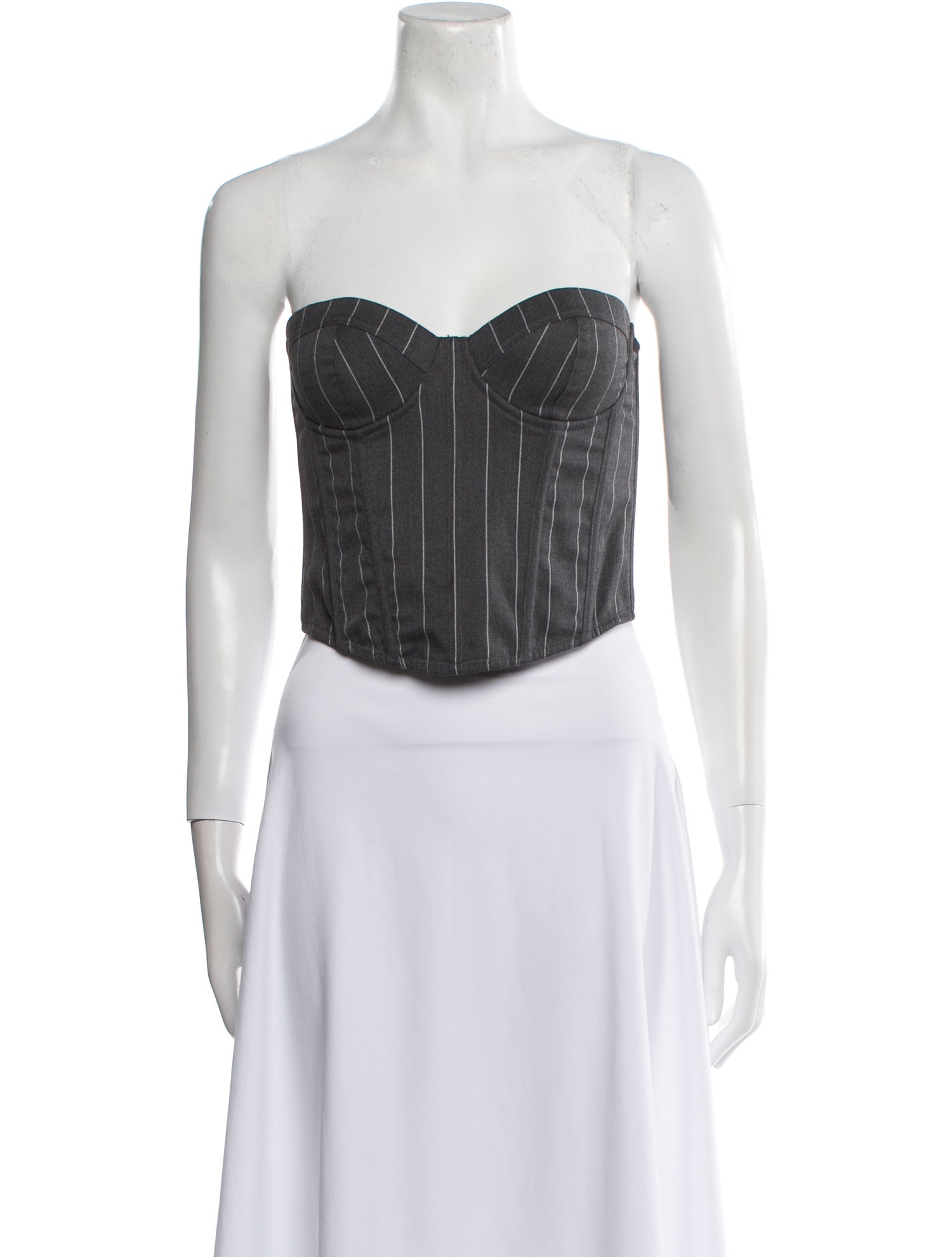 Fleur Du Mal Silk Striped Crop Top