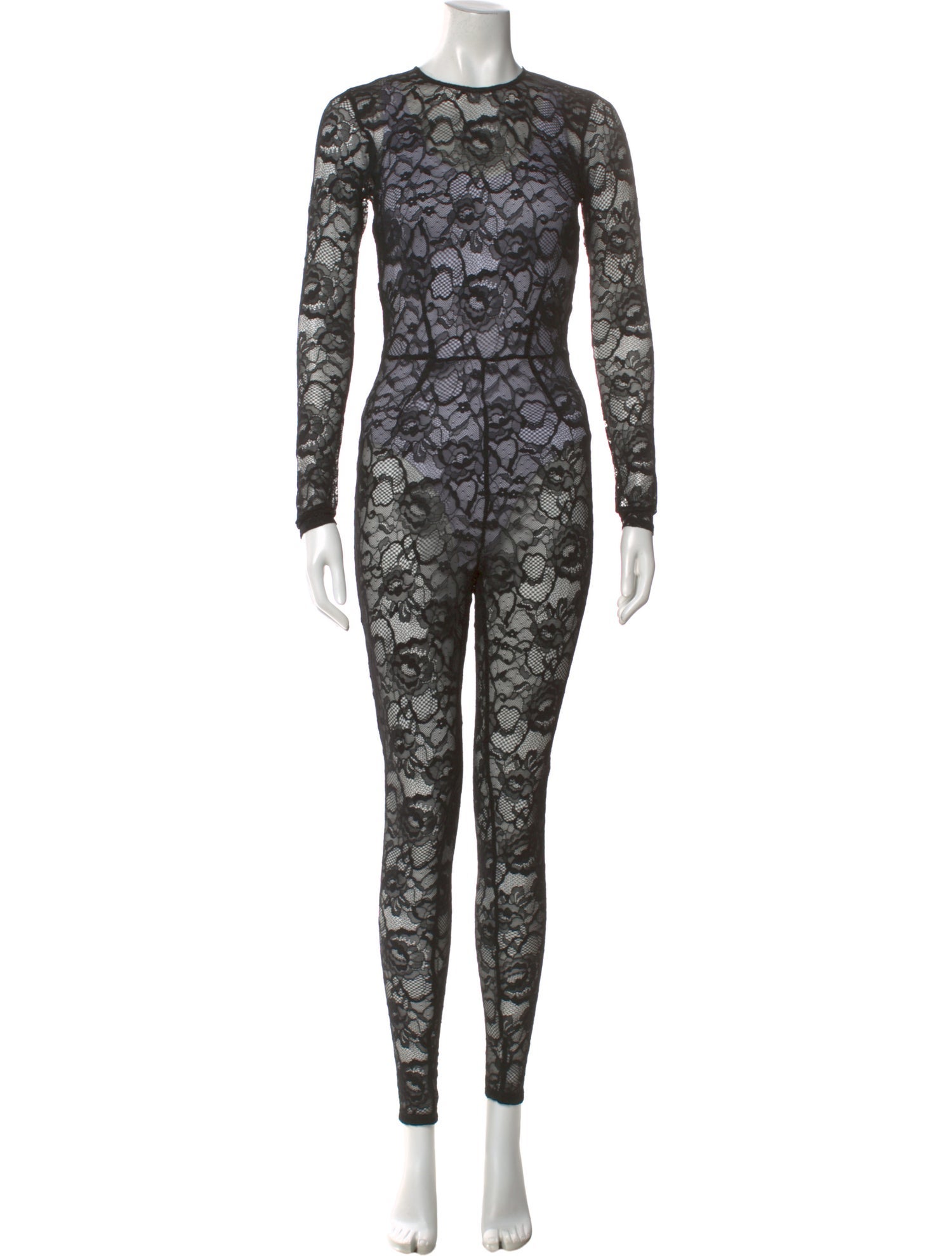 Fleur Du Mal Lace Pattern Crew Neck Jumpsuit w/ Tags