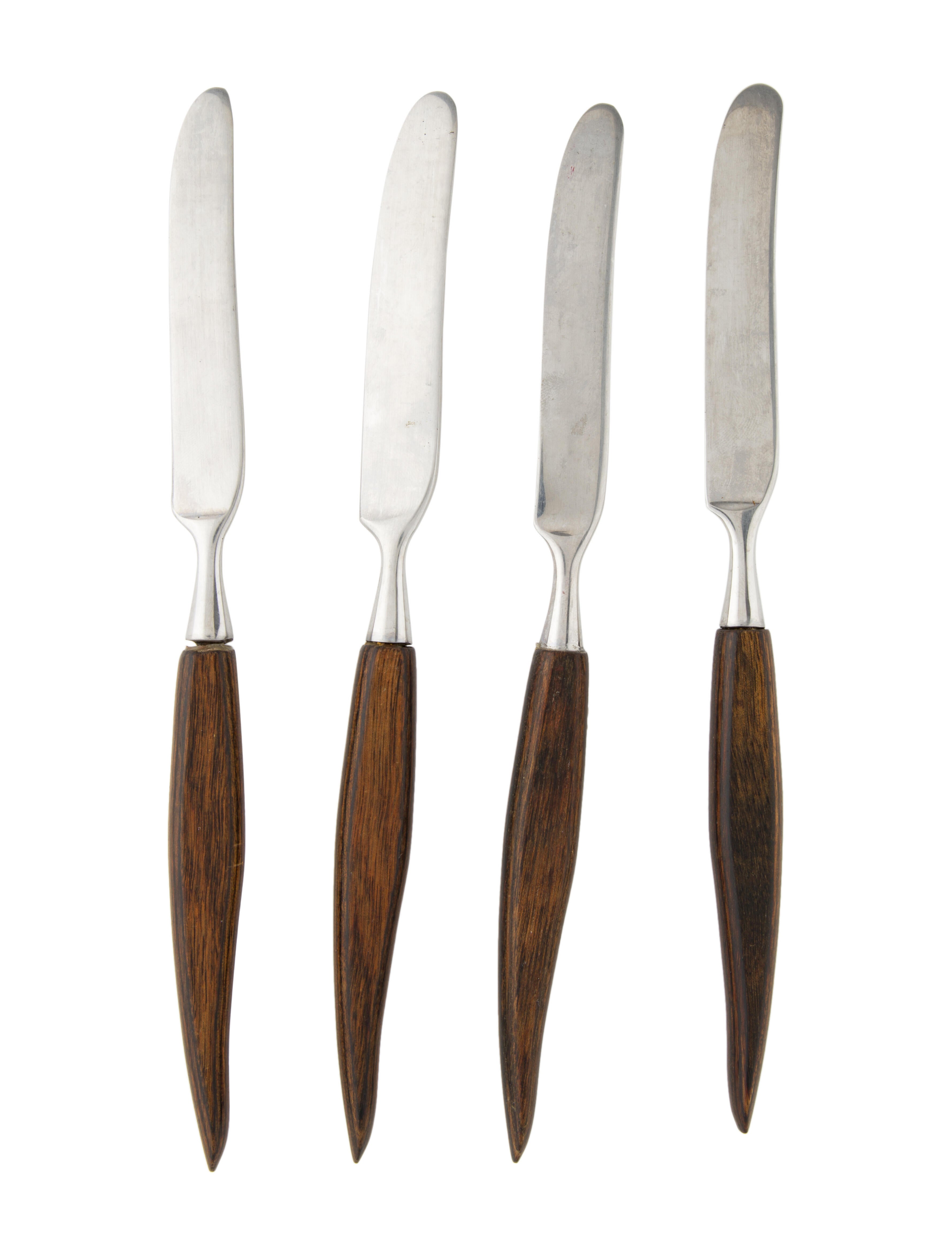 Flatware Set of 4 Robeson MidCentury Modern Dinner Knives Brown, 4 pieces Dinnerware
