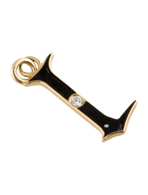 FoundRae 18K Diamond & Enamel Point Initial 'l' Charm