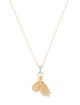 FoundRae 18K Diamond Initial Letter 'G' Butterfly Wings Miniature Medallion Necklace