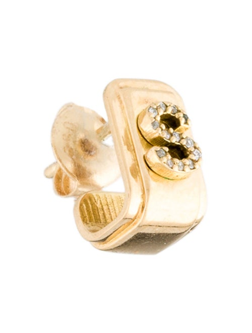 FoundRae 18K Diamond 'S' Initial Single Huggie Earring