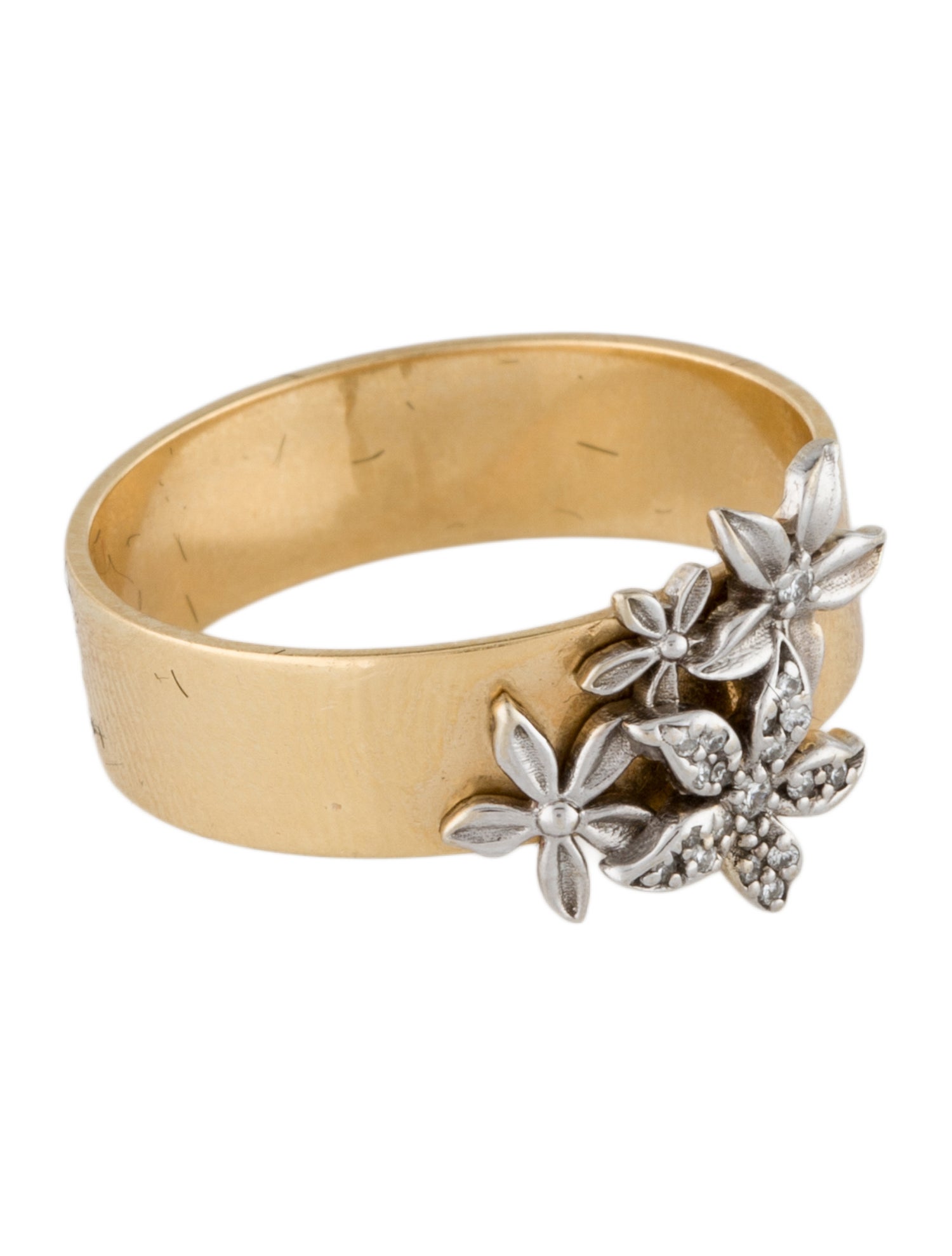 FoundRae 18K Diamond Blossoms ID Band