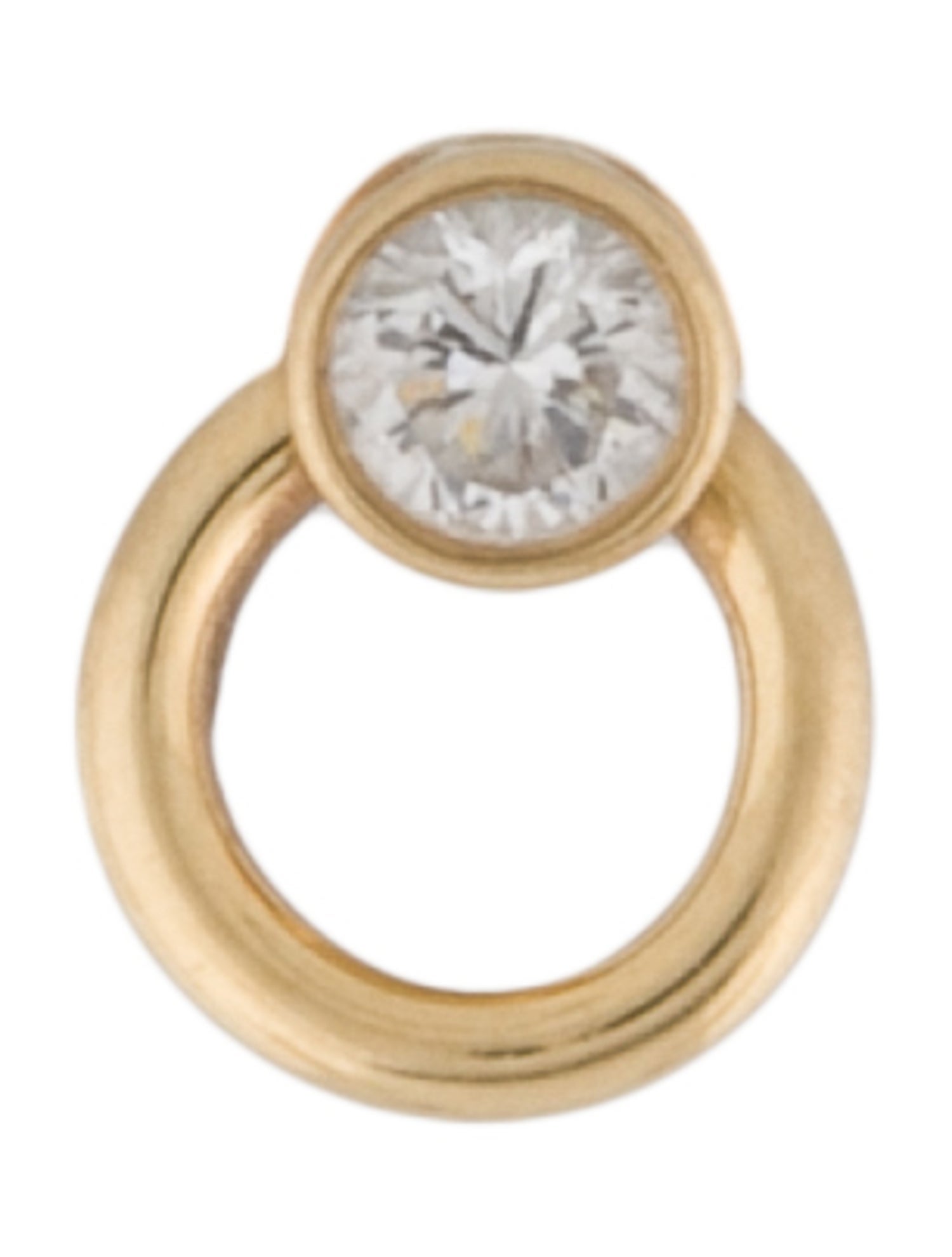 FoundRae 18K Diamond Door Knocker Single Stud Earring