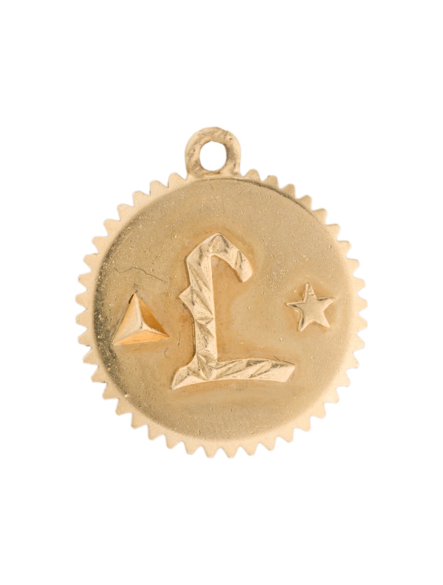 FoundRae 18K Alphabet 'L' Circle Charm