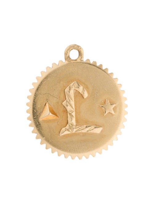 FoundRae 18K Alphabet 'L' Circle Charm