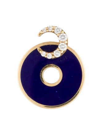 FoundRae 18K Diamond Crescent Disk Charm