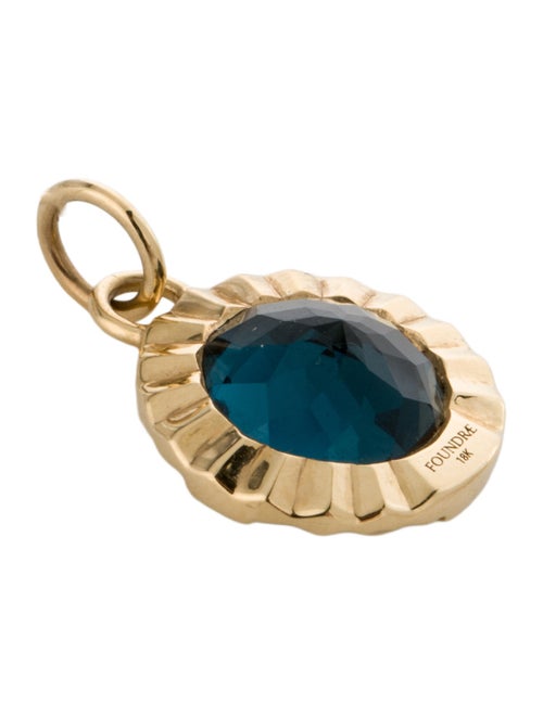 FoundRae 18K Topaz Internal Compass Pendant