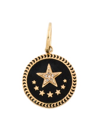 FoundRae 18K Diamond Petite Champleve Enamel Medallion