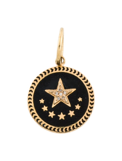 FoundRae 18K Diamond Petite Champleve Enamel Medallion