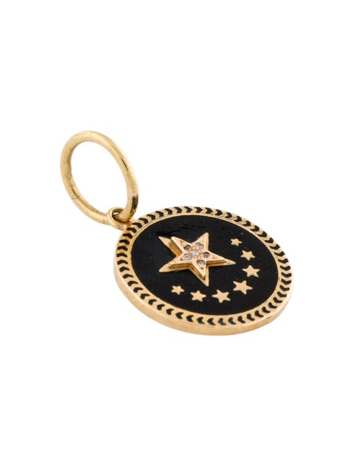FoundRae 18K Diamond Petite Champleve Enamel Medallion