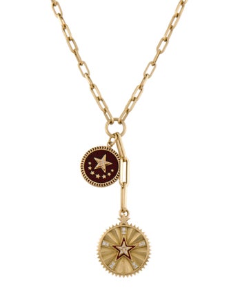 FoundRae 18K Enamel & Diamond Pendant Necklace