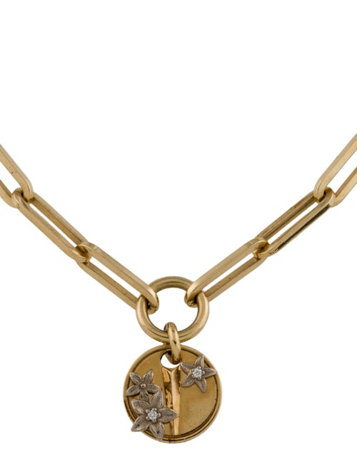 FoundRae 18K Diamond Small Resilience Disk Classic Fob Clip Chain Bracelet