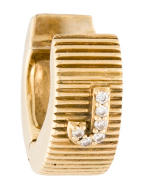 FoundRae 18K Diamond 'J' Single Huggie Earring