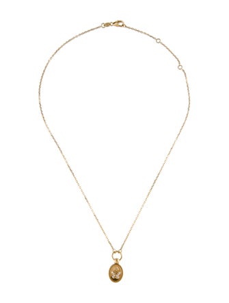 FoundRae 18K Diamond Reverie Miniature Crest Drop Necklace