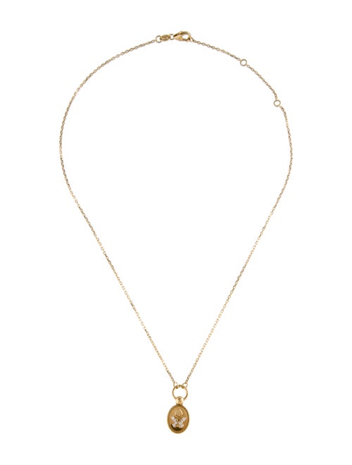 FoundRae 18K Diamond Reverie Miniature Crest Drop Necklace