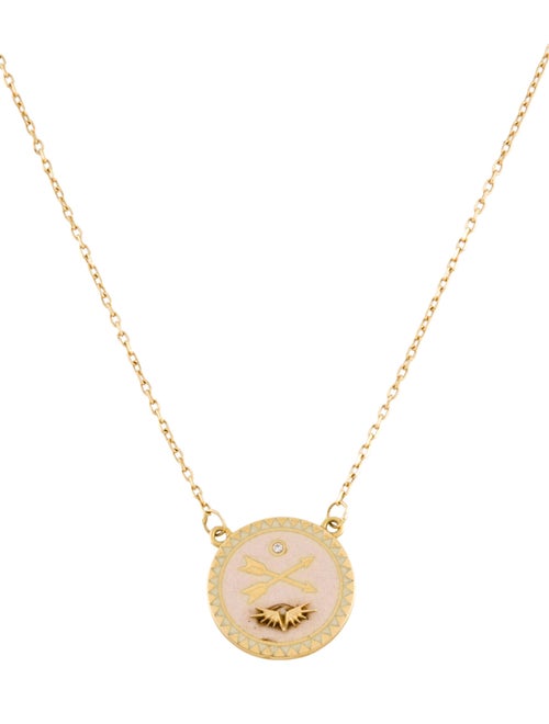 FoundRae 18K Diamond Passion Champleve Enamel Pendant Necklace