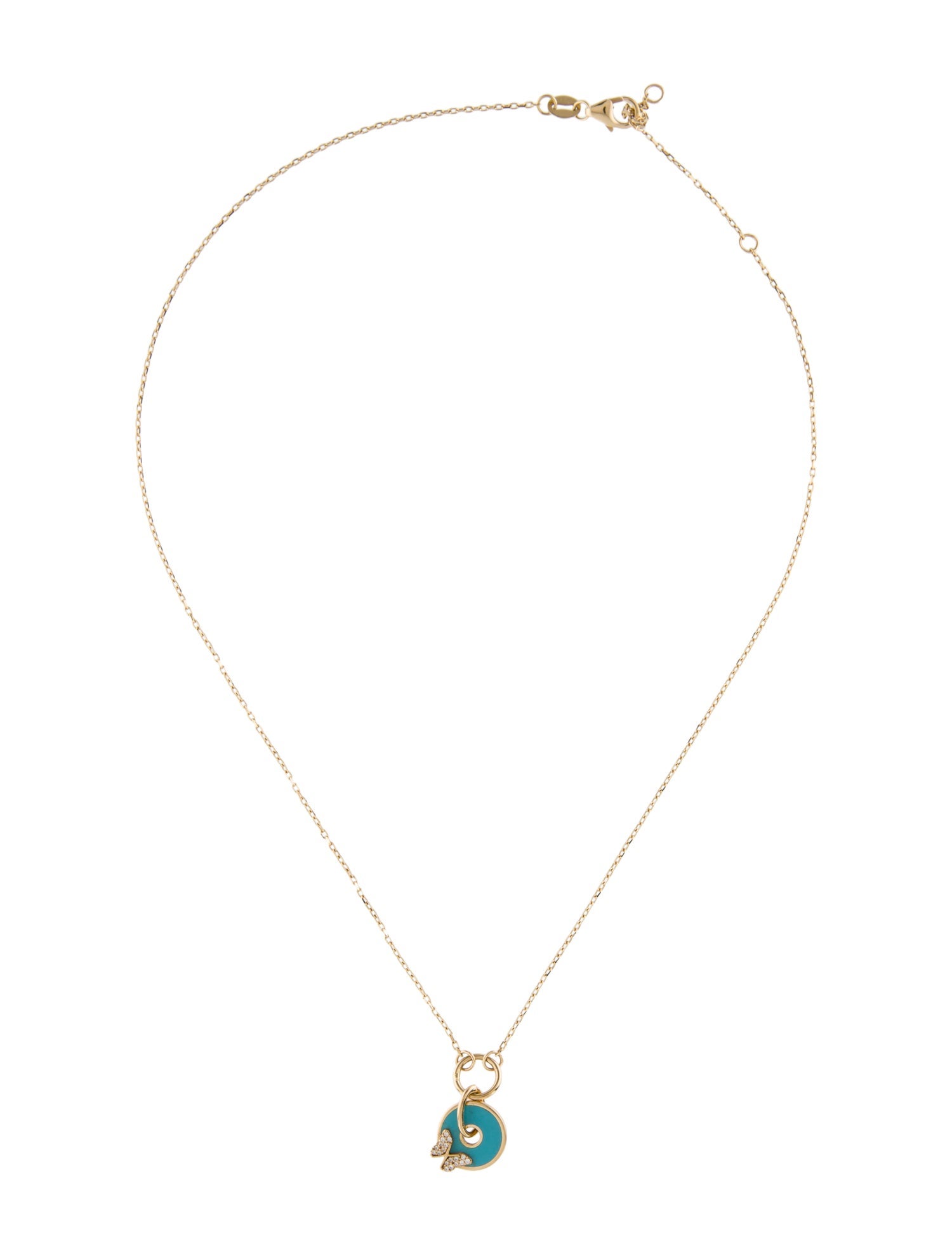 FoundRae 18K Butterfly Reverie Symbol Disc Pendant Necklace