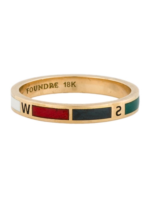 FoundRae 18K Enamel Thin Champleve Band Internal Compass