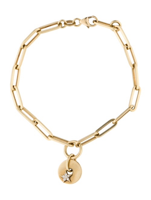 FoundRae 18K Diamond Star Disk Charm Bracelet