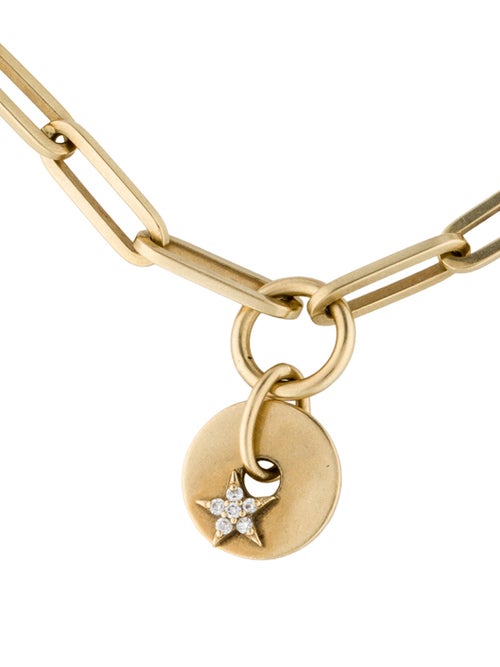 FoundRae 18K Diamond Star Disk Charm Bracelet