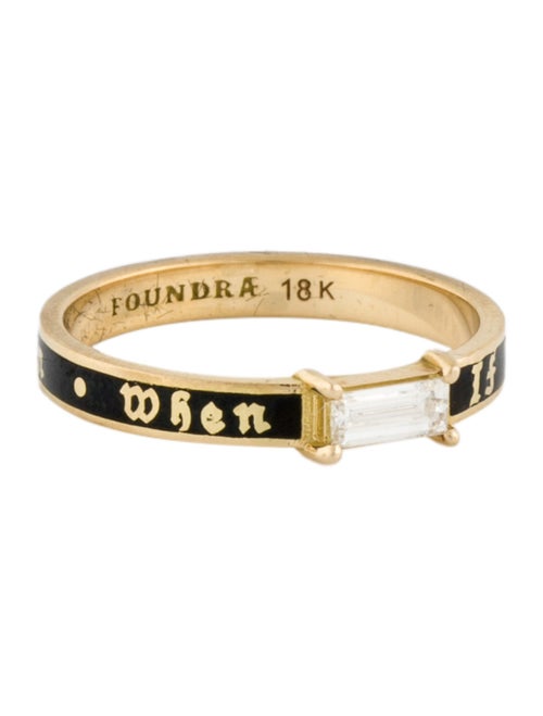 FoundRae 18K Diamond & Enamel 'If Not Now Then When' Band