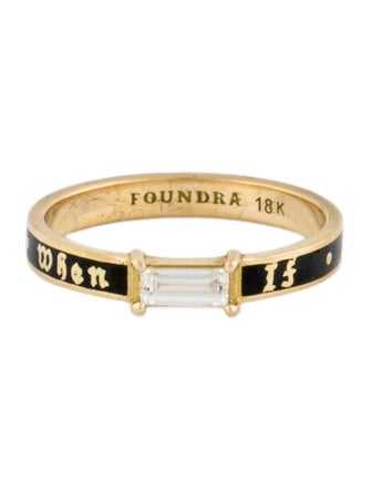 FoundRae 18K Diamond & Enamel 'If Not Now Then When' Band