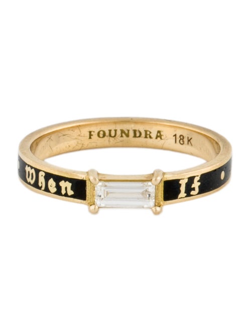 FoundRae 18K Diamond & Enamel 'If Not Now Then When' Band