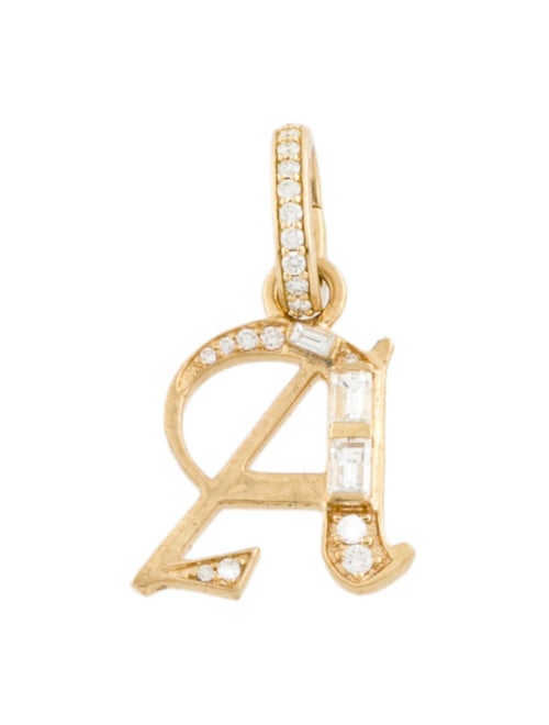 FoundRae 18K 'A' Initial Diamond Pendant