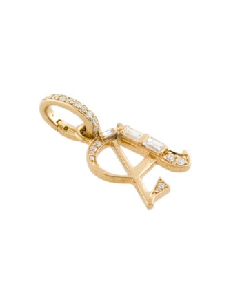 FoundRae 18K 'A' Initial Diamond Pendant