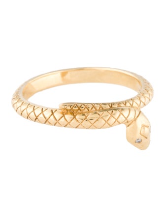 FoundRae 18K Diamond Snake Bookend Ring