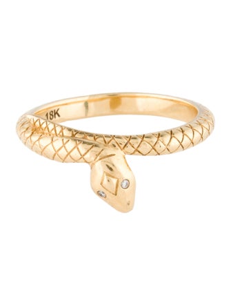 FoundRae 18K Diamond Snake Bookend Ring