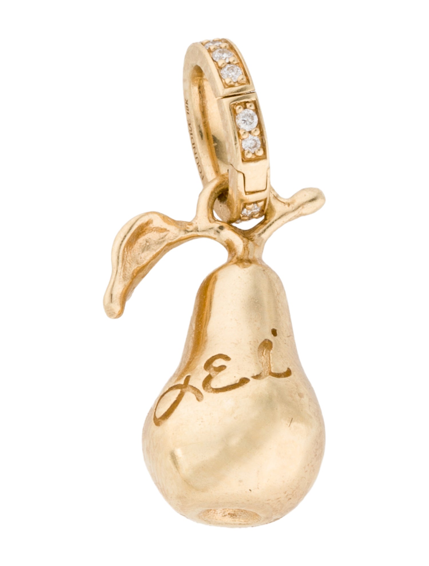 FoundRae 18K Diamond Pear Medallion Charm w/ Oval Annex Link