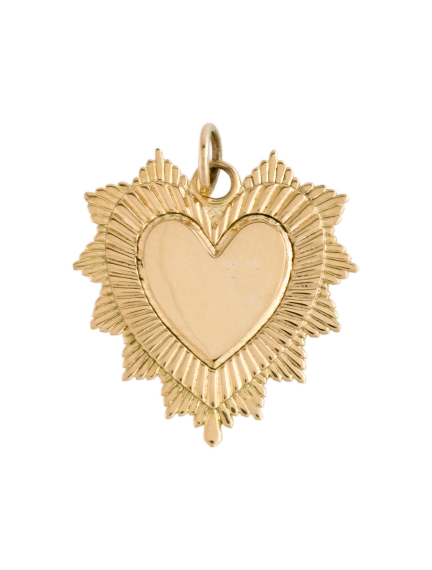 FoundRae 18K Radiating Heart Engravable Pendant