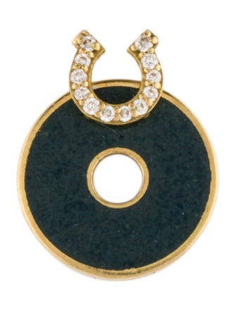 FoundRae 18K Diamond & Enamel Champleve Symbol Disk Pendant