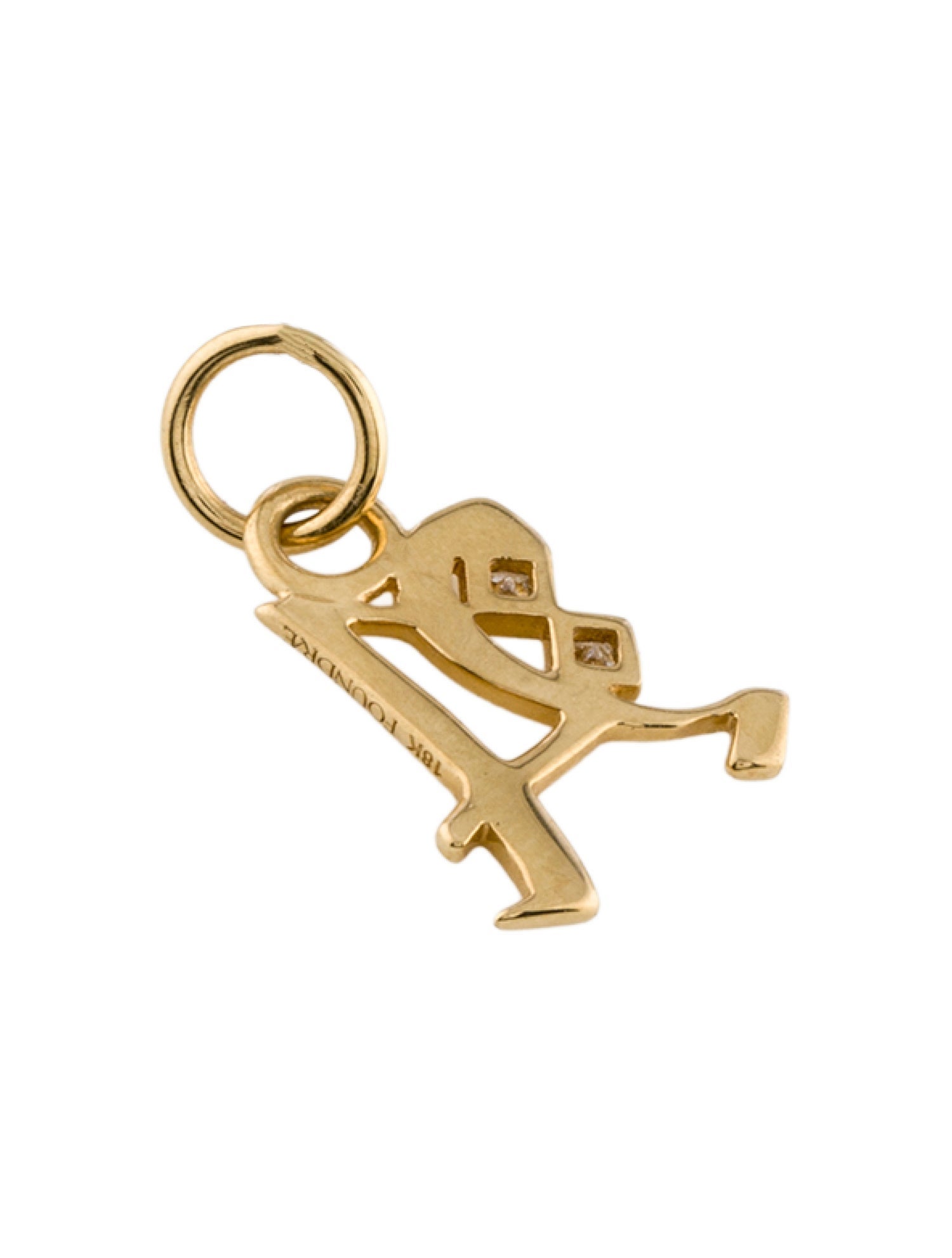 FoundRae 18K Diamond 'A' Initial Pendant