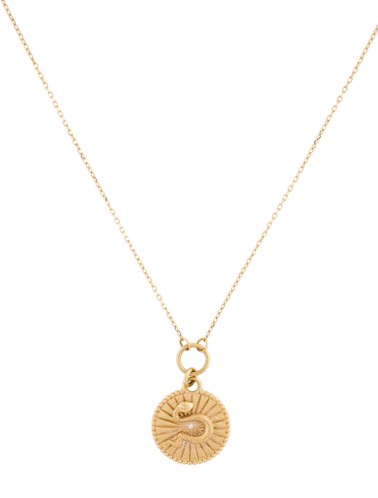 FoundRae 18K Diamond Wholeness Medallion Pendant Necklace