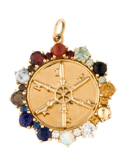 FoundRae 18K Multi-stone Large Aether Medallion Pendant