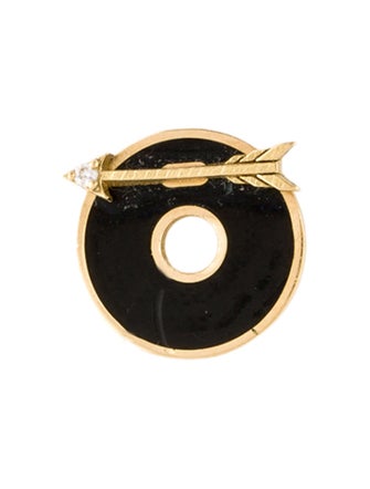 FoundRae 18K Onyx & Diamond Arrow Disk Earring Enhancer