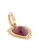 FoundRae 18K 4.83ct Garnet & Diamond Gemstone Heart Medallion & Annex Link
