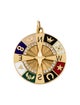 FoundRae 18K Diamond & Enamel 'Internal Compass' Large Champleve Wheel Medallion