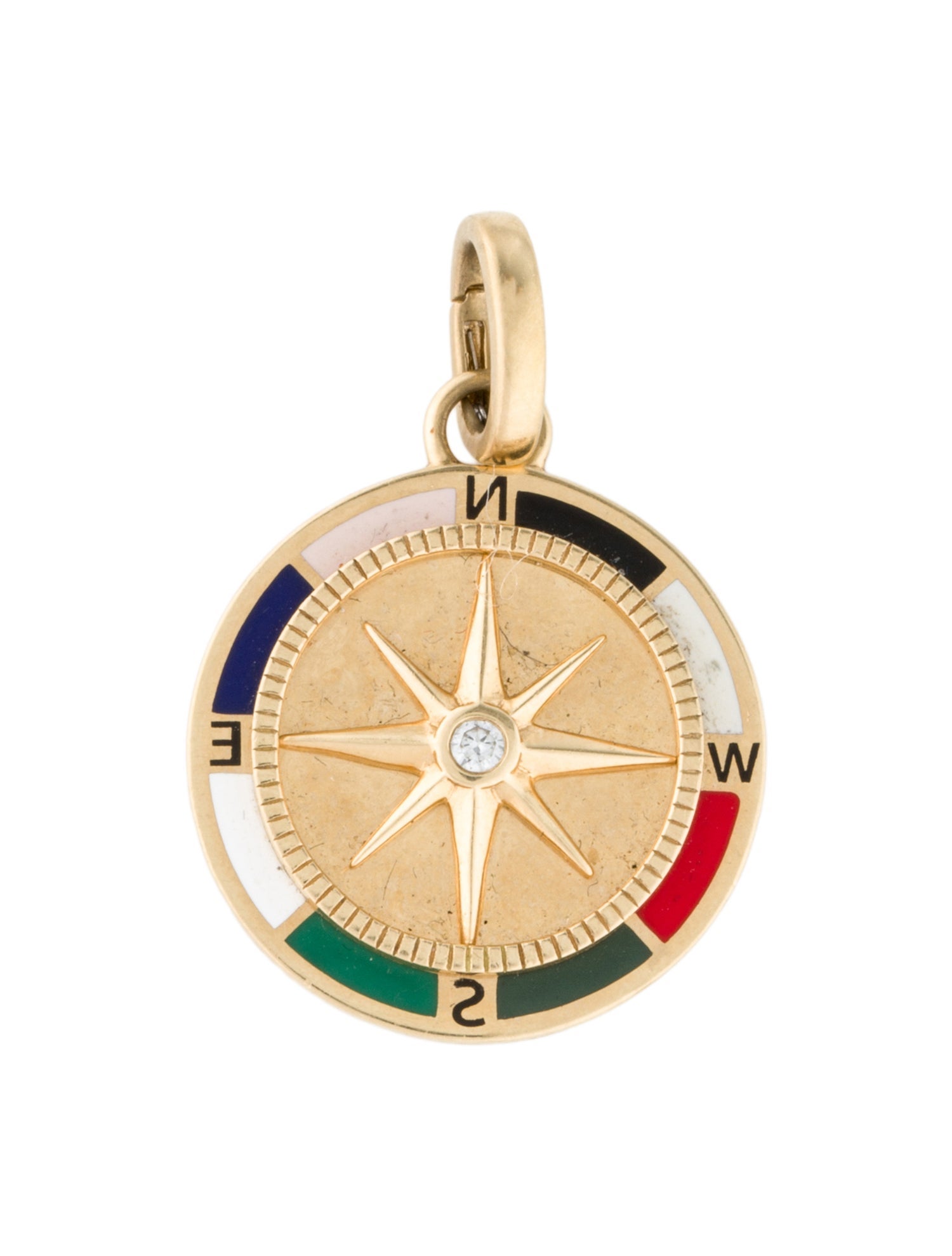 FoundRae 18K Diamond & Enamel 'Internal Compass' Pendant