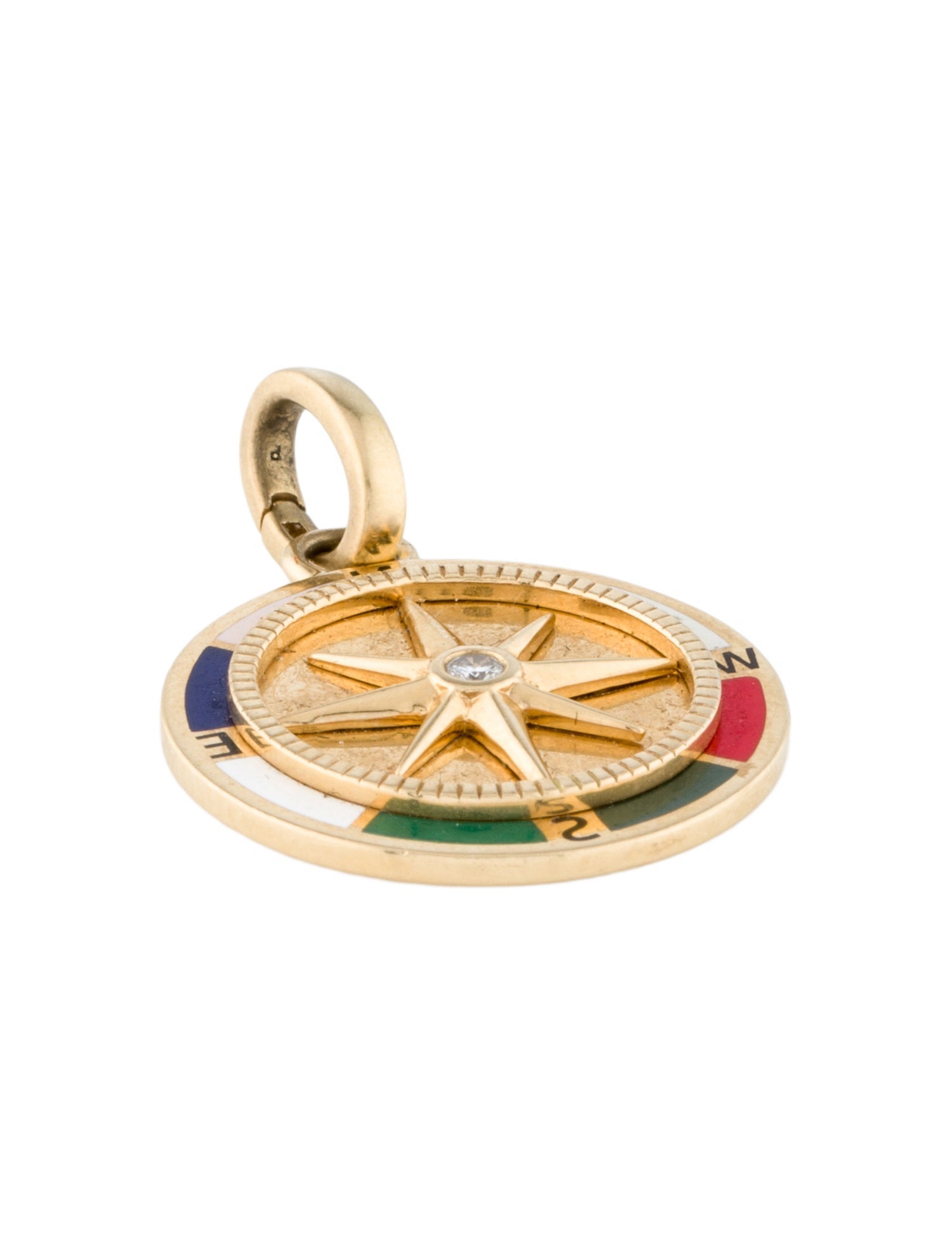 FoundRae 18K Diamond & Enamel 'Internal Compass' Pendant