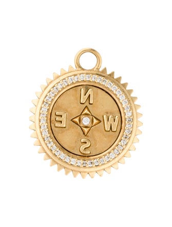 FoundRae 18K Diamond Compass Mini Medallion